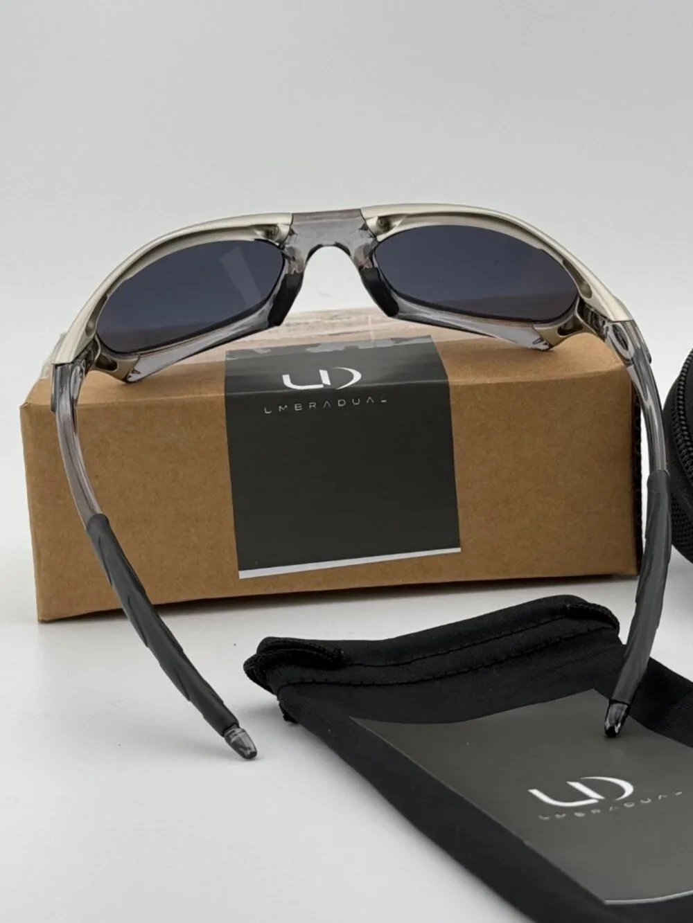 UmbraDual Nova Metal Frame Sunglasses Silver Metal Black Mirror Polarized Lenses